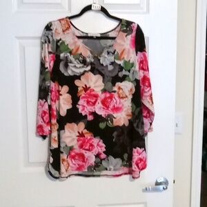 Calvin Klein 1X floral blouse